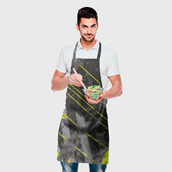 Фартук кулинарный Серо-зеленая абстракция, цвет: 3D-принт — фото 2