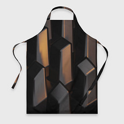 Фартук кулинарный Абстрактные тёмные геометрические блоки, цвет: 3D-принт