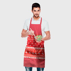 Фартук кулинарный Праздничный красный свитер, цвет: 3D-принт — фото 2