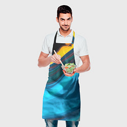 Фартук кулинарный Светло-синий и переливающийся песок, цвет: 3D-принт — фото 2