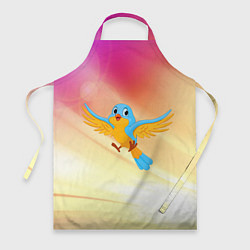 Фартук кулинарный Полет мультяшной птицы, цвет: 3D-принт