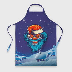Фартук кулинарный Злой Санта синяя борода, цвет: 3D-принт