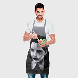 Фартук кулинарный Уэнсдэй портрет, цвет: 3D-принт — фото 2