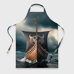 Фартук кулинарный Корабль в бушующем море, цвет: 3D-принт