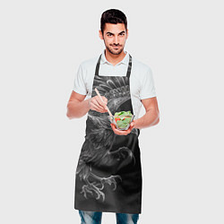 Фартук кулинарный Черно-белый ворон, цвет: 3D-принт — фото 2
