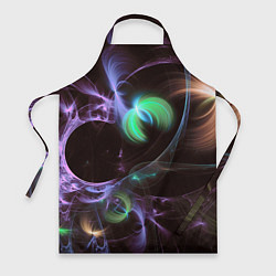 Фартук кулинарный Магические фиолетовые волны и цветные космические, цвет: 3D-принт