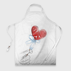 Фартук кулинарный Леденец сердечко, цвет: 3D-принт