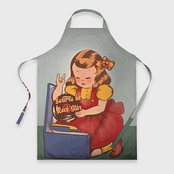 Фартук кулинарный Девочка с виниловой пластинкой - рождена быть звез, цвет: 3D-принт