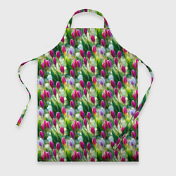 Фартук кулинарный Весенние тюльпаны и подснежники, цвет: 3D-принт