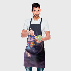 Фартук кулинарный Кот в очках в космосе, цвет: 3D-принт — фото 2