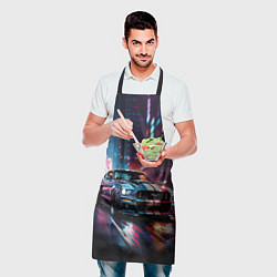 Фартук кулинарный Форд мустанг в ночи тройная скорость, цвет: 3D-принт — фото 2