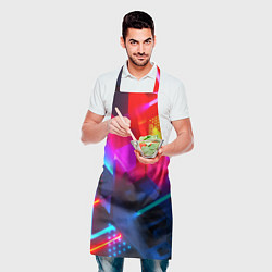 Фартук кулинарный Neon stripes color, цвет: 3D-принт — фото 2