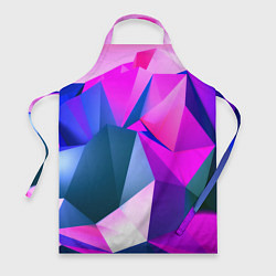 Фартук Neon blue polygons