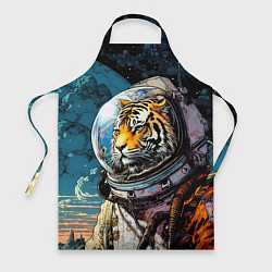 Фартук кулинарный Тигр космонавт на далекой планете, цвет: 3D-принт