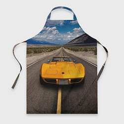 Фартук кулинарный Ретро маслкар Chevrolet Corvette Stingray, цвет: 3D-принт