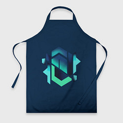 Фартук кулинарный Сине-зеленая геометрическая абстракция, цвет: 3D-принт