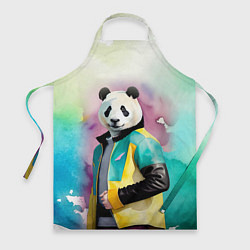 Фартук кулинарный Прикольный панда в модной куртке, цвет: 3D-принт