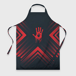 Фартук кулинарный Красный символ Death Stranding на темном фоне со с, цвет: 3D-принт
