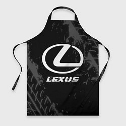 Фартук кулинарный Lexus speed на темном фоне со следами шин, цвет: 3D-принт
