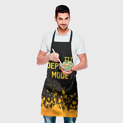 Фартук кулинарный Depeche Mode - gold gradient: символ сверху, цвет: 3D-принт — фото 2