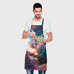 Фартук кулинарный Небула в космосе в голубо-розовых тонах - нейронна, цвет: 3D-принт — фото 2