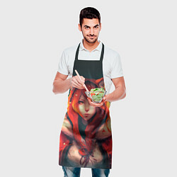 Фартук кулинарный Рыжая девушка-лиса, цвет: 3D-принт — фото 2