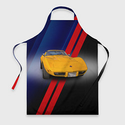 Фартук кулинарный Классический спорткар Chevrolet Corvette Stingray, цвет: 3D-принт
