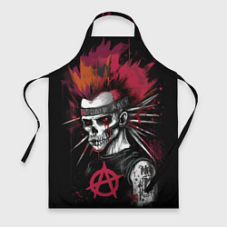 Фартук кулинарный Скелет панк анархист, цвет: 3D-принт
