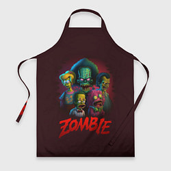 Фартук кулинарный Симпсоны зомби, цвет: 3D-принт