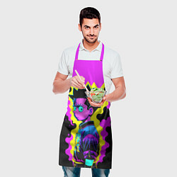 Фартук кулинарный Неоновый Барт Симпсон - поп-арт, цвет: 3D-принт — фото 2