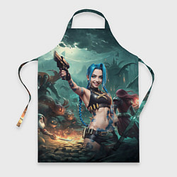 Фартук кулинарный Arcane league of legends Jinx с пистолетом, цвет: 3D-принт