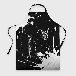 Фартук кулинарный Evanescence и рок символ на темном фоне, цвет: 3D-принт