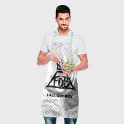 Фартук кулинарный Fall Out Boy с потертостями на светлом фоне, цвет: 3D-принт — фото 2