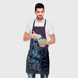 Фартук кулинарный Череп с щупальцами арт, цвет: 3D-принт — фото 2
