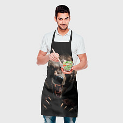 Фартук кулинарный Бурый агрессивный медведь, цвет: 3D-принт — фото 2