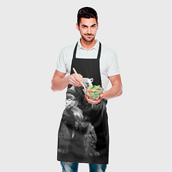 Фартук кулинарный Белый медведь воин, цвет: 3D-принт — фото 2