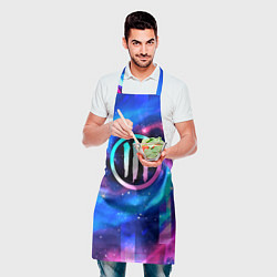 Фартук кулинарный Three Days Grace неоновый космос, цвет: 3D-принт — фото 2