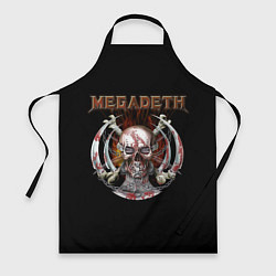Фартук кулинарный Megadeth - боевой череп, цвет: 3D-принт