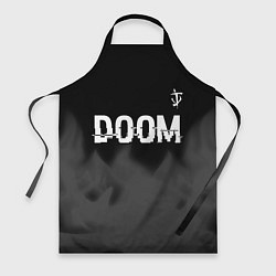 Фартук кулинарный Doom glitch на темном фоне: символ сверху, цвет: 3D-принт