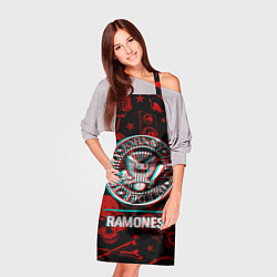 Фартук кулинарный Ramones rock glitch, цвет: 3D-принт — фото 2