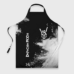 Фартук кулинарный Depeche Mode и рок символ на темном фоне, цвет: 3D-принт