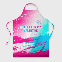 Фартук кулинарный Bullet For My Valentine neon gradient style: симво, цвет: 3D-принт