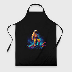 Фартук кулинарный Неоновый космонавт на луне, цвет: 3D-принт