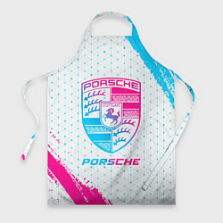 Фартук кулинарный Porsche neon gradient style, цвет: 3D-принт