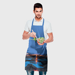 Фартук кулинарный S7 Боинг 737 над взлетной полосой, цвет: 3D-принт — фото 2