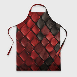 Фартук кулинарный Кожаная красно черная текстура, цвет: 3D-принт
