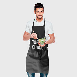 Фартук кулинарный Tokyo Ghoul glitch на темном фоне: символ сверху, цвет: 3D-принт — фото 2