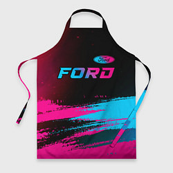 Фартук кулинарный Ford - neon gradient: символ сверху, цвет: 3D-принт