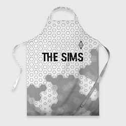 Фартук кулинарный The Sims glitch на светлом фоне: символ сверху, цвет: 3D-принт