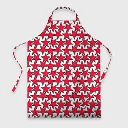 Фартук кулинарный Ретро звёзды красные, цвет: 3D-принт